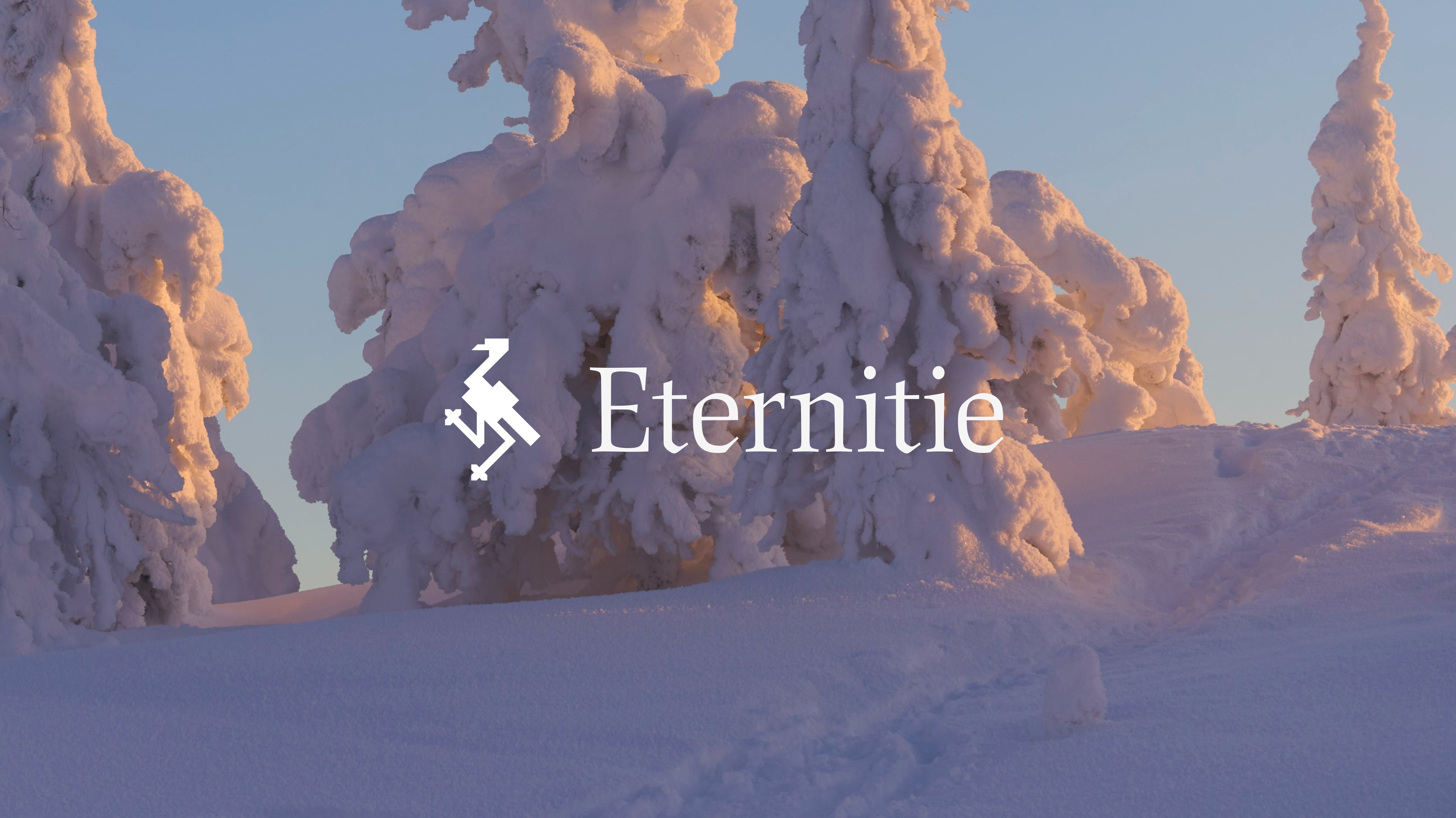 Eternitie, mark and wordmark on snow forest