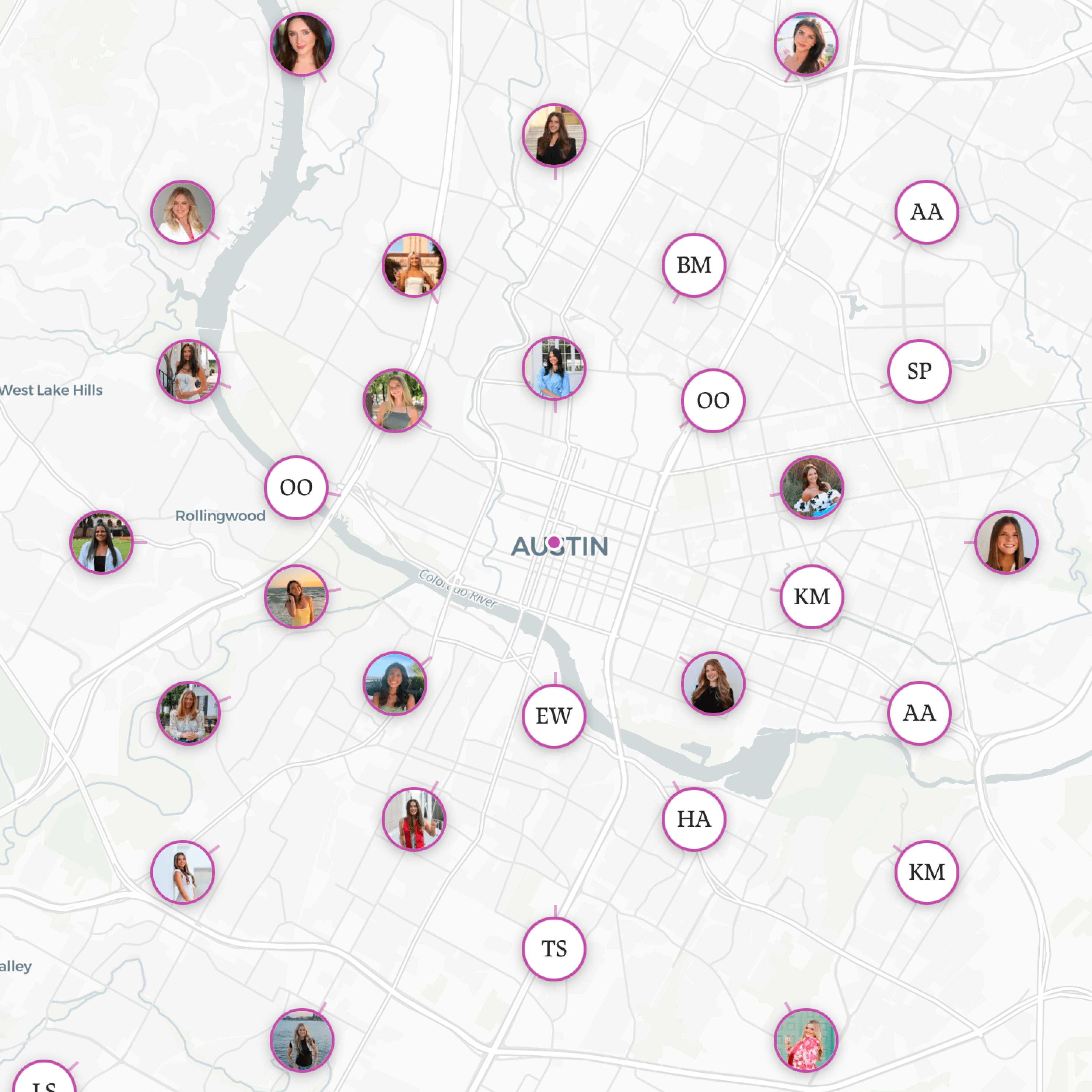 Eternitie alumni map, Austin