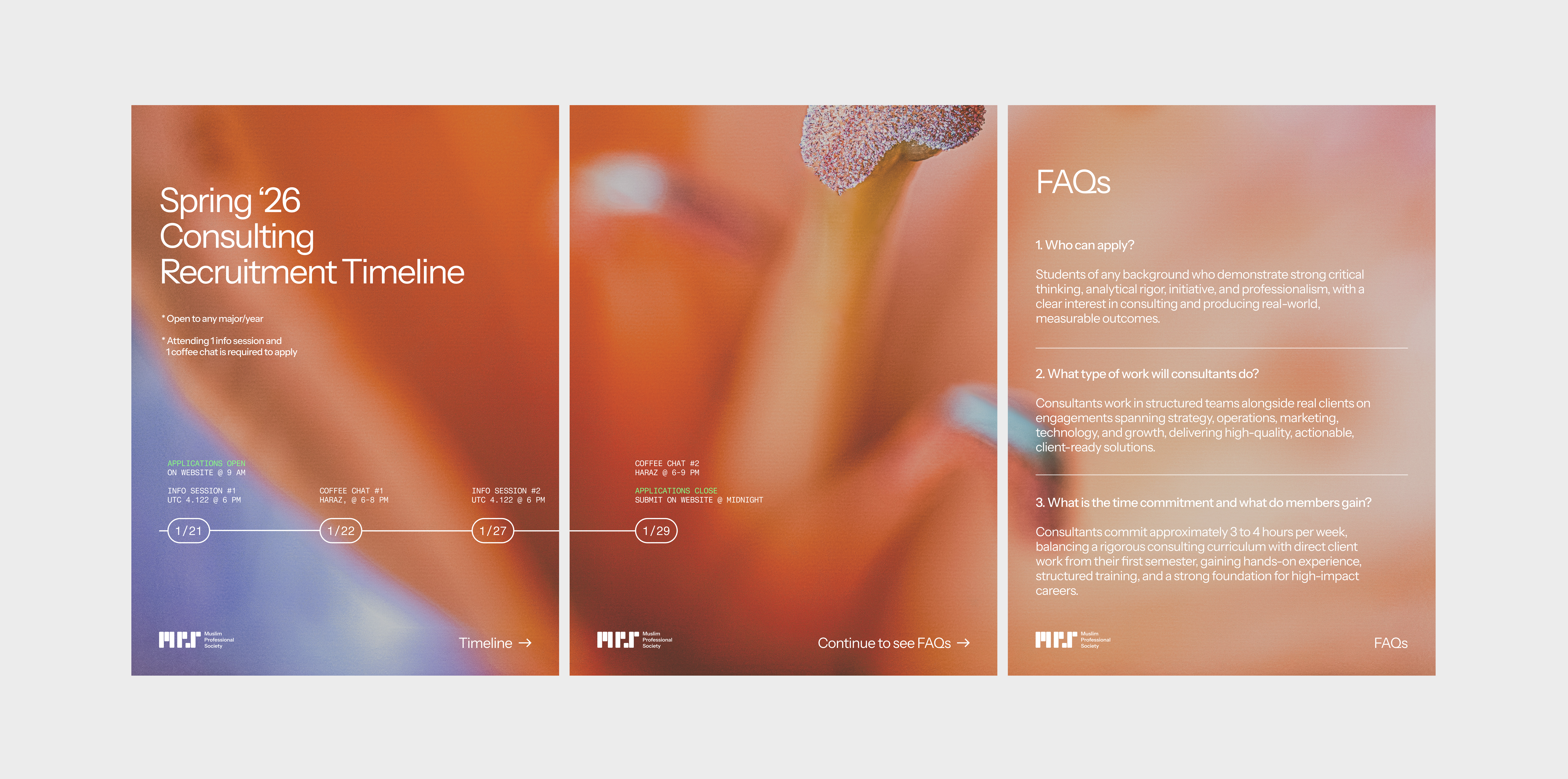 MPS recruitment timeline and FAQ posters